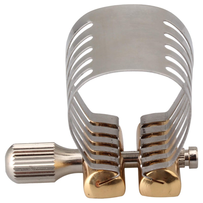 Mxfans Twin Screws Adjustment Alto Saxophone Mouthpiece Sax Ligature Silver for Plastic Mouthpieces - Image 2